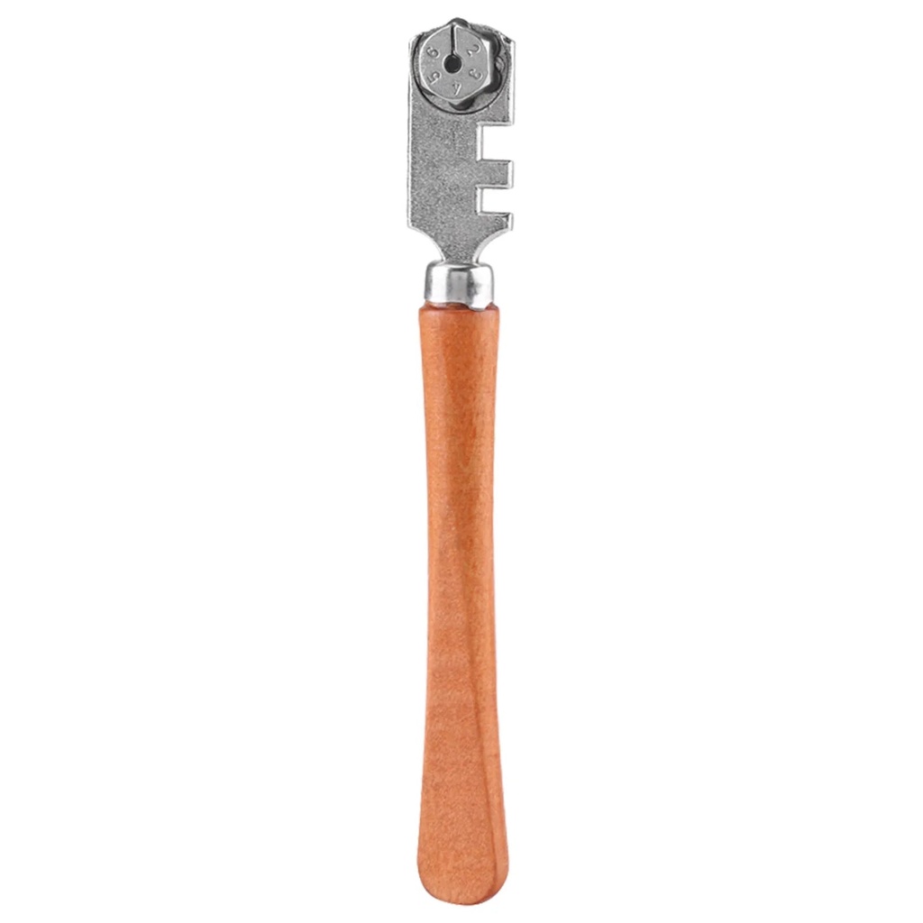 Wheel Glass Cutter, Multi-Function Six Wheel Glass Cutter, Heavy Duty Carbide for Mirror Glass Ceramic Tile Cutting for the Cutting of Thick Glass Plate