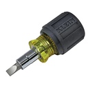 Klein Tools 32561 Multi-Bit Screwdriver / Nut Driver, 6-In-1 Stubby Screwdriver with 2 Phillips, 2 Slotted Bits, 2 Nut Drivers