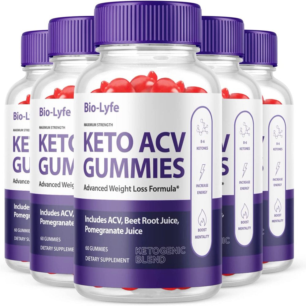 (5 Pack) Biolyfe Keto ACV Gummies - Supplement for Weight Loss - Energy & Focus