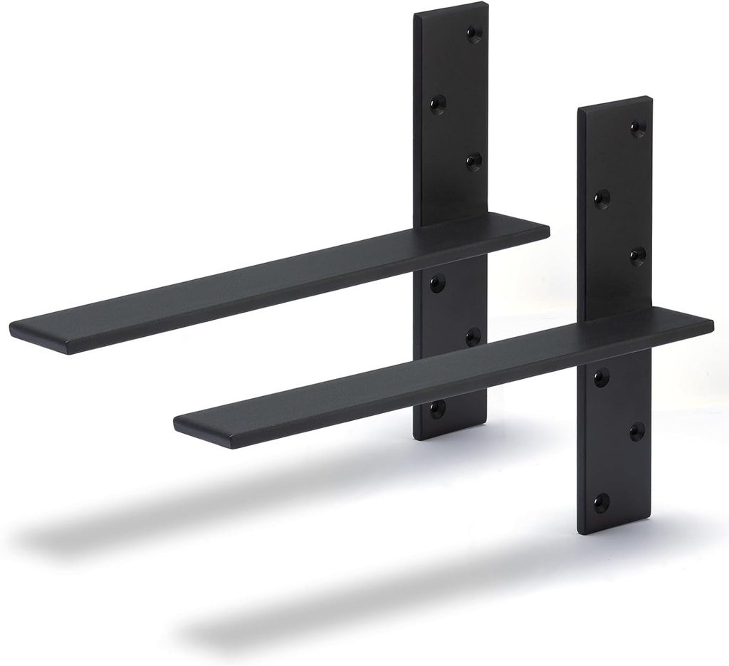 Free Hanging Countertop Support Bracket 12"Lx2.5"W 2 Pack Hidden Floating Wall Bracket 3/8" Thick Heavy Duty Granite Countertop Bracket Shelf Bracket for Floating Wall Bars,Wall Bench Seats,Vanities