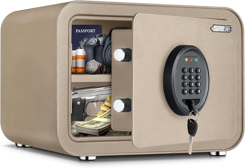 ISLANDSAFE Fireproof Small Safe Box Deluxe Digital Electronic Keypad Lock Safes