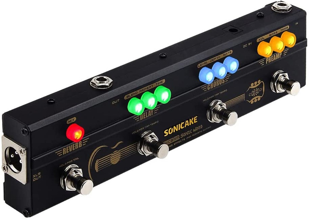 SONICAKE Acoustic Pedal Guitar Effect Acoustic Pedal Multi Effects Preamp Chorus