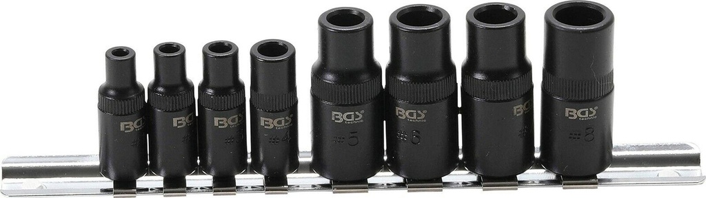 BGS 8 Pcs Tap Adaptor Socket Set 6,3 Mm (1/4") / 10 Mm (3/8") Drive