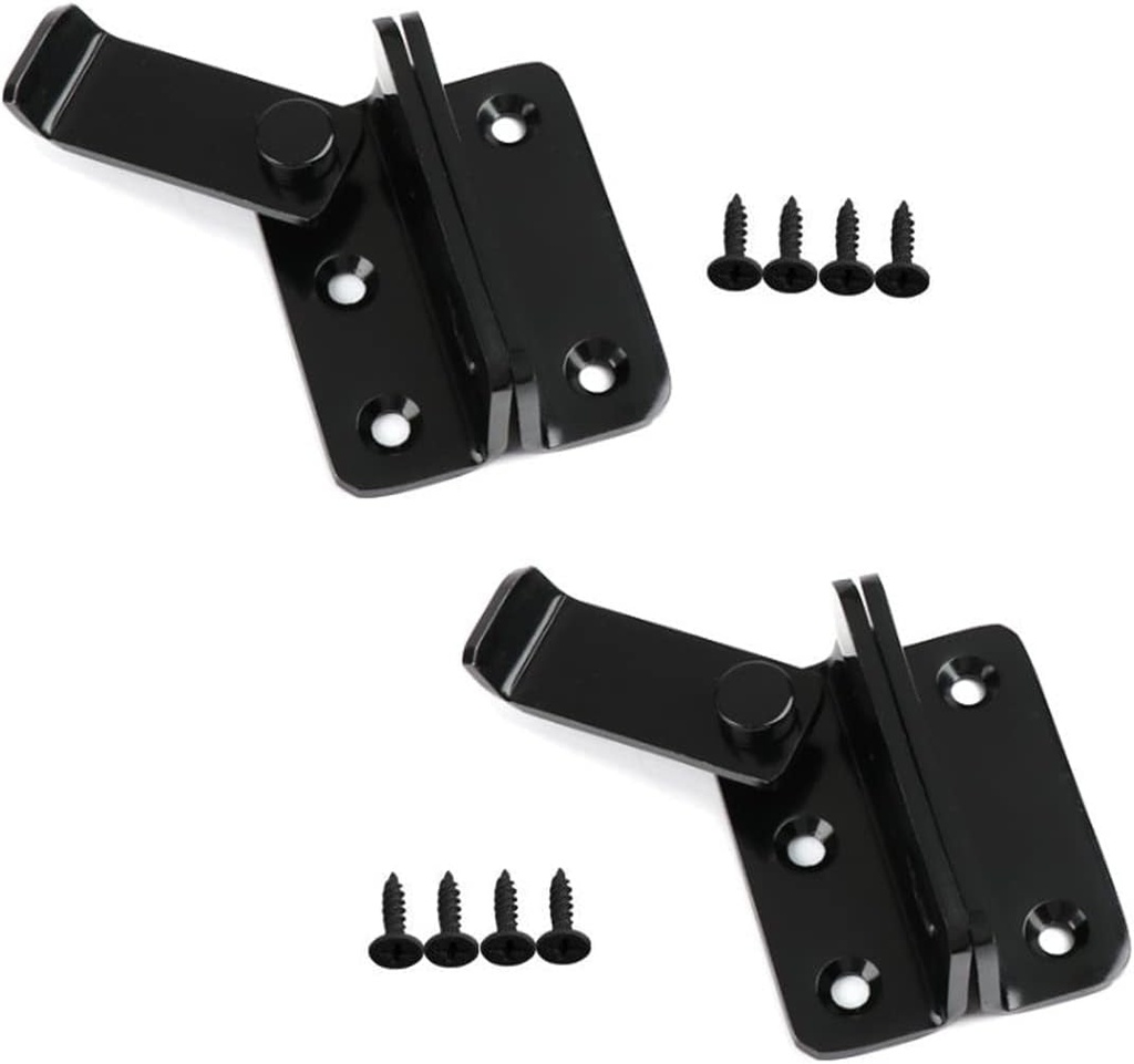 Sliding Barn Door Lock, Stainless Steel Gate Latches Flip Latch Safety Door Bolt Latch Lock for Wine Cabinet, Bathroom, Outdoor, Garage, Garden, Closet Door (Black-Light Locker-Small)