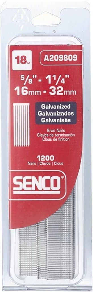 2 X Senco A209809 18-Gauge-By-5/8-Inch to 1-1/4-Inch Electro Galvanized Variety Pack Brads