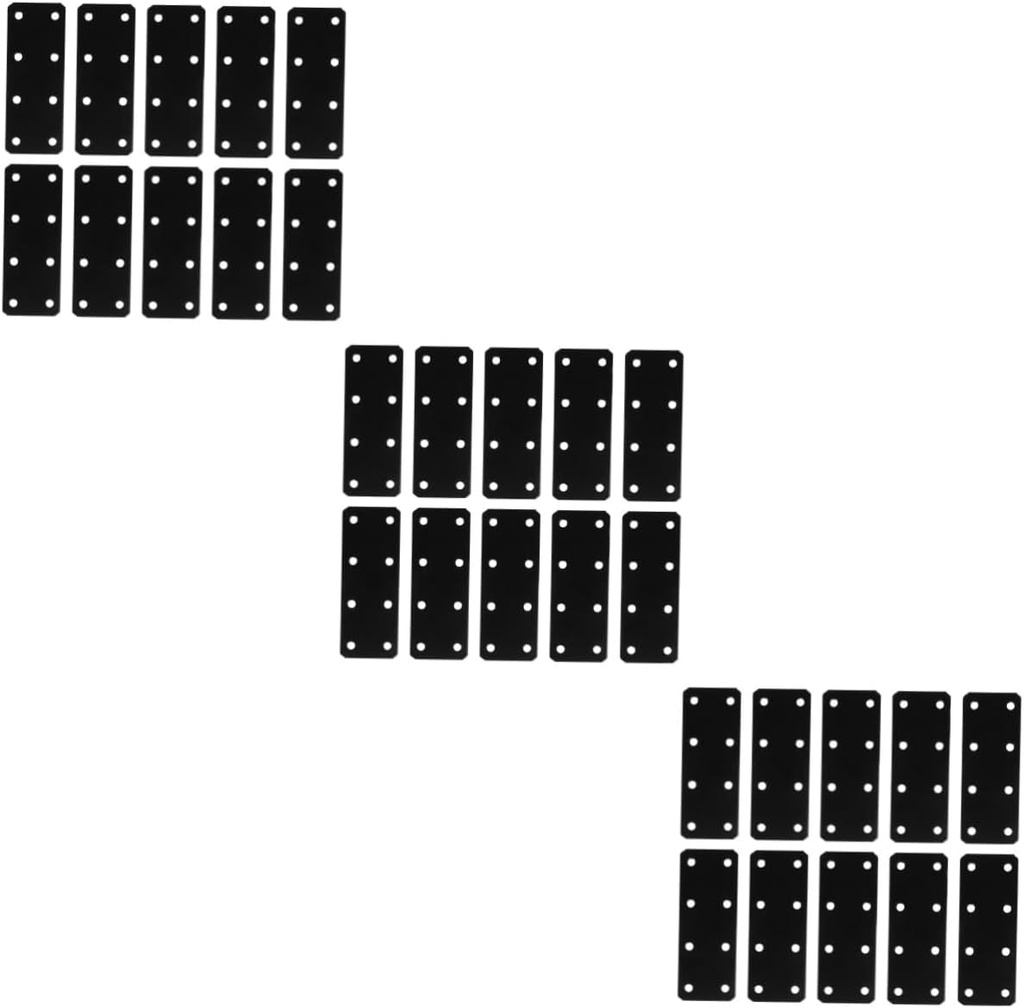 30 Pcs Iron Sheets Mending Plate Connector Mending Plates Repair Fixing Bracket Heavy Duty Flat Corner Brace Steel Joining Plate Flat Bracket Plate Flat Straight Brace Black