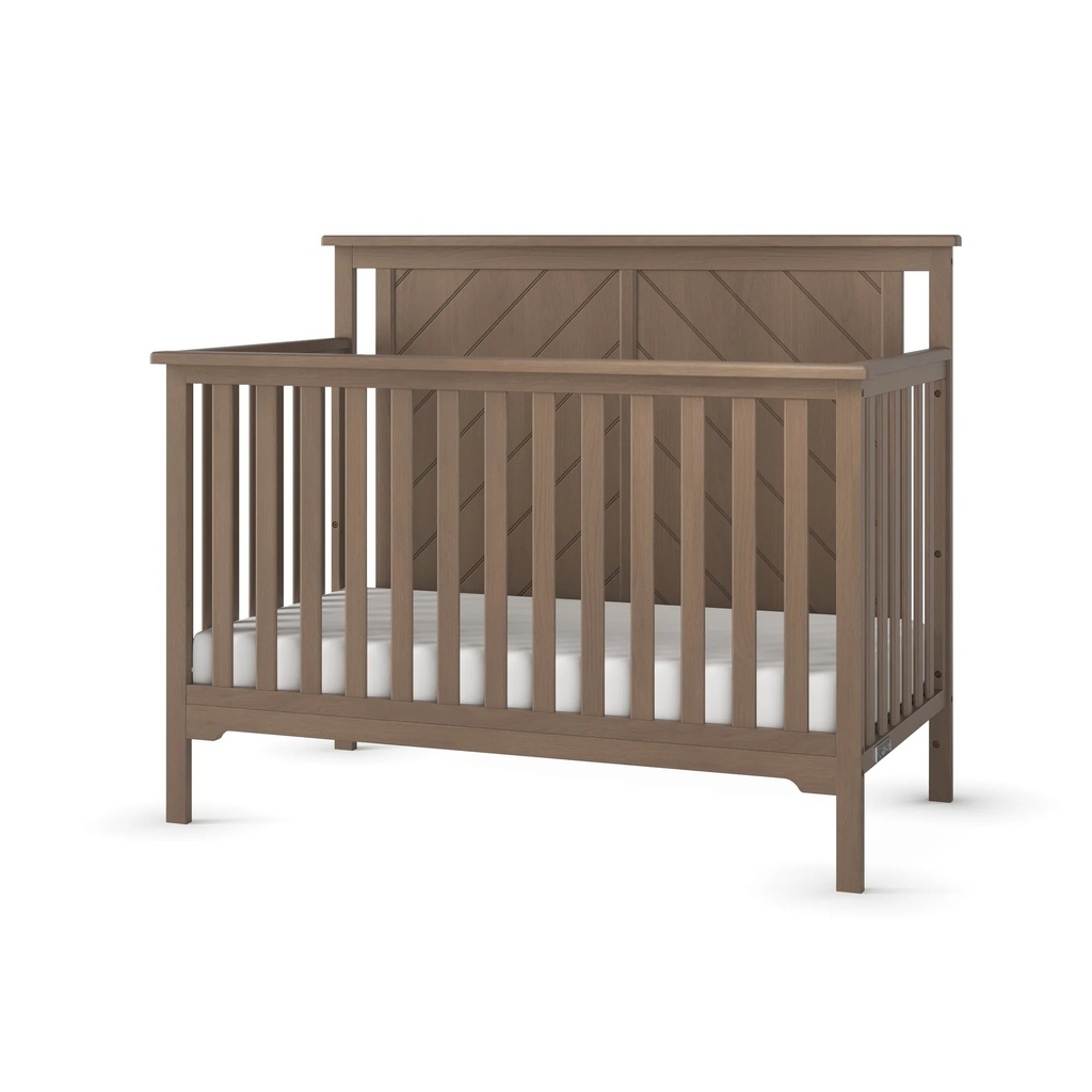 Hampton 4-In-1 Convertible Baby Crib, Flat Top in Dusty Heather