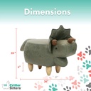 14-In. Seat Height Green Triceratops Dinosaur Animal Shape Ottoman - Furniture for Nursery, Bedroom, Playroom, and Living Room Decor