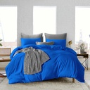Duvet Cover 3 Piece Egyptian Cotton Cozy & Breathable 600 Thread Count Solid Duvet Covers with Zipper Closure & Corner Ties Soft Comforter Cover (Twin/Twin XL, Egyptian Blue )
