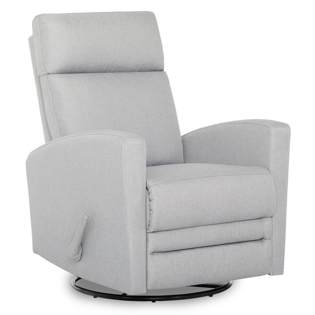 Dream on Me Chatham Swivel Gliding Recliner in Grey, FSC Certified, Durable Polyester Fabric