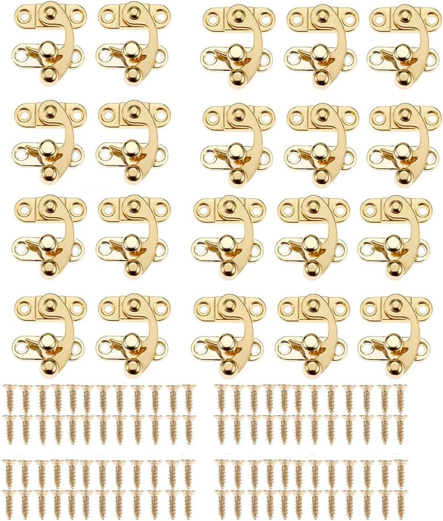Golden Horn Lock Premium Quality Latch Hook Canvas with Buckle Latch - Perfect for Jewelry Boxes and More - 20Pcs