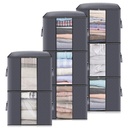 8 Pcs Clothes Storage Bags 90L Closet Organizer Blanket Storage 3 Layer Fabric with Zipper Waterproof Extra Large Capacity Bedding Storage 19*19*14 Inches