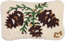 Chandler 4 Corners Hand-Hooked Wool Decorative Throw Pillow | Artist-Designed Winterberry Cones Pillow, Winter Pillow for Couches & Beds, Winter Themed Home Decor (8 in X 12 In)