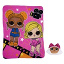 LOL Surprise Kids Diva Hugger Pillow and Fleece Throw Gift Set, 2-Piece, Pink, MGA