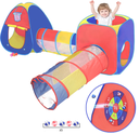 Yoyfun Play Tent and Tunnel ， 4 in 1 Play Tent Jungle Gym for Kids Play House Ball Pit 2 Tents & 2 Crawl Tunnels Indoor Outdoor Toy Tent Colorful Gift for Toddlers