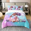 100% Cotton Black Girls Duvet Cover Inspirational Quotes Afro Girl Twin Bedding Sets for Girls,American African Princess Magical Comforter Cover for Toddler Kids Teenager,Cute Room Decor