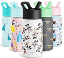 Simple Modern Disney Mickey Mouse Kids Water Bottle with Straw Lid | Reusable Insulated Stainless Steel Cup for School | Summit Collection | 14Oz, Mickey Mouse Retro