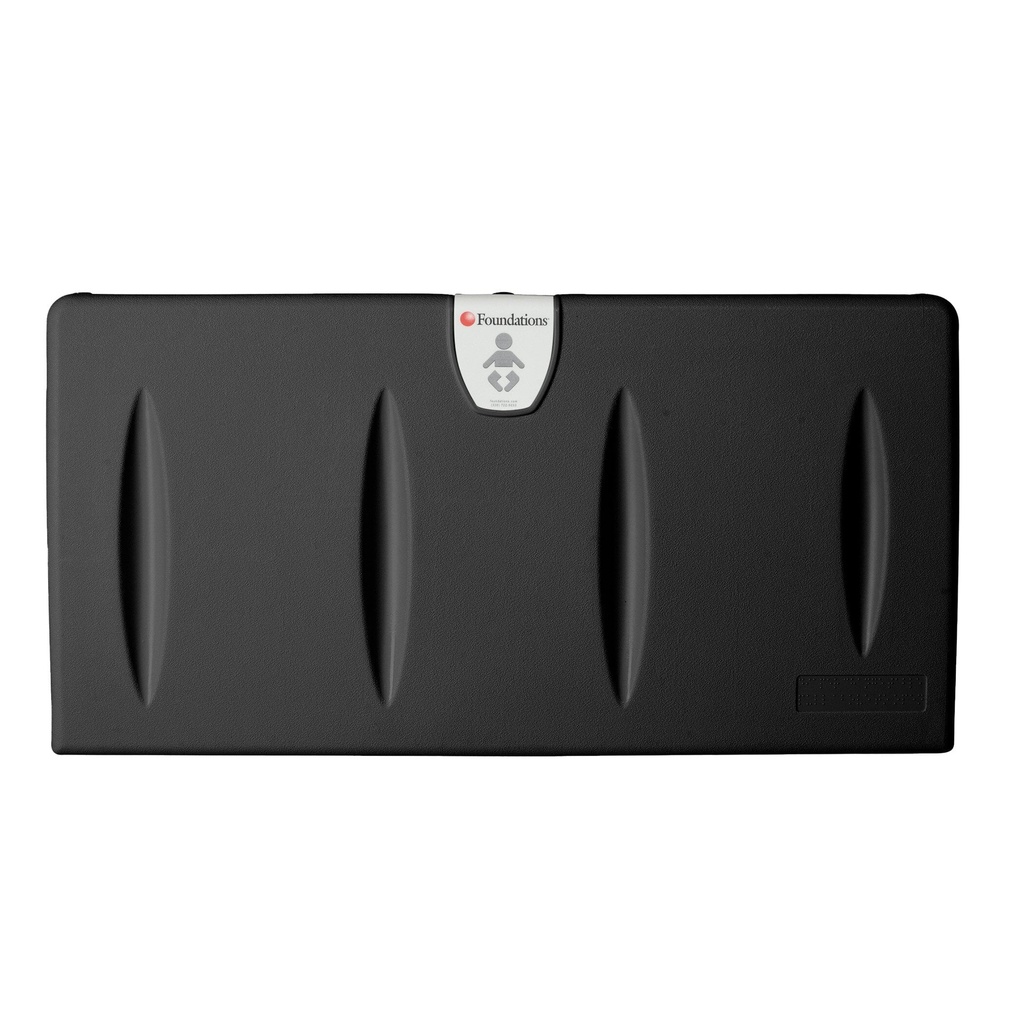 Foundations Classic Horizontal Surface Mount Baby Changing Station, Black Includes EZ Mount Backer Plate