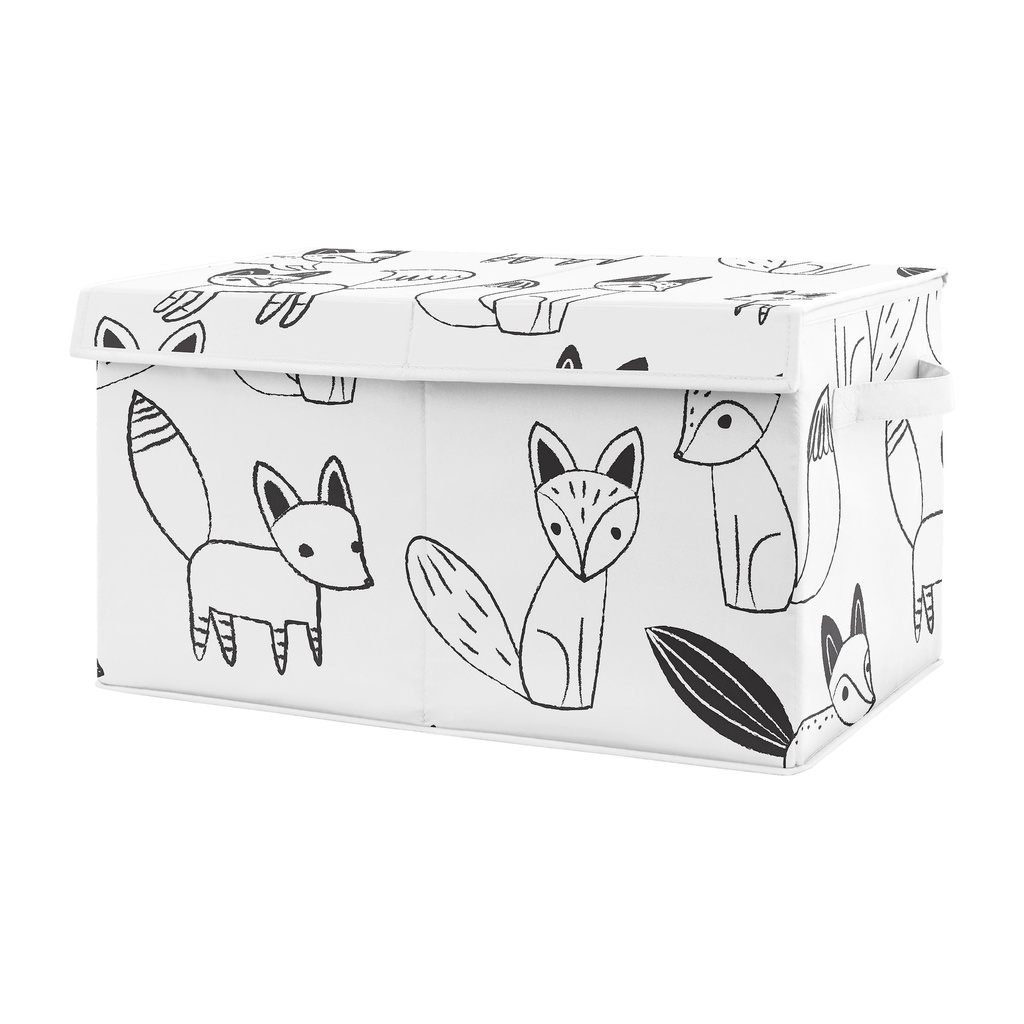 Fox Black and White Storage Fabric Toy Box by Sweet Jojo Designs