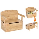 Costway 3-In-1 Kids Convertible Bench Toy Storage Box Wooden Activity Table & Chair Set