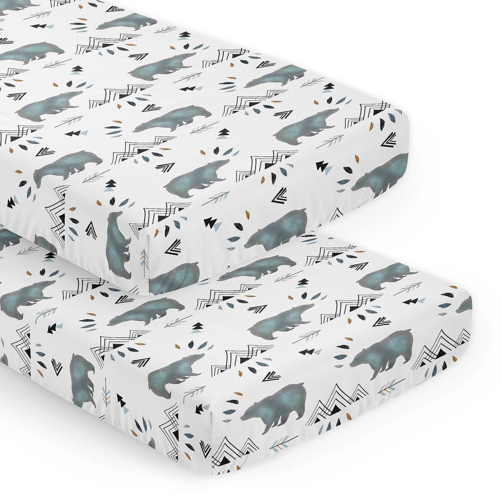 Bear Mountain 2 Pack Fitted Crib Sheet Boy by Sweet Jojo Designs