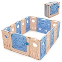 Babyjoy 16-Panel Foldable Unisex Baby Playpen Activity Center with Lockable Door 6-36 Months