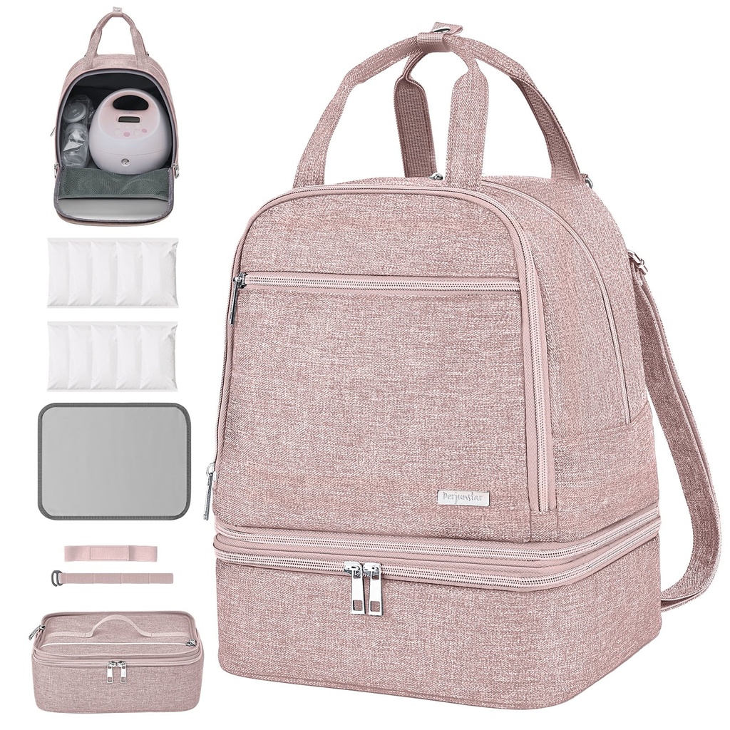 Breast Pump Bag, Spectra Pump Backpack, Compatible with Spectra S1, S2, Pink