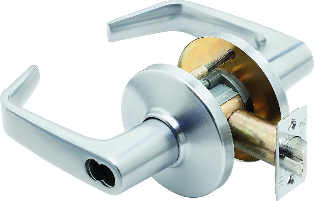 Stanley Best 9K 37 R 15D S3 626 Contour Angle Return Single Keyed Lever Lock, Classroom, Satin Chrome, 3.5" X 2.75" X 5.375"