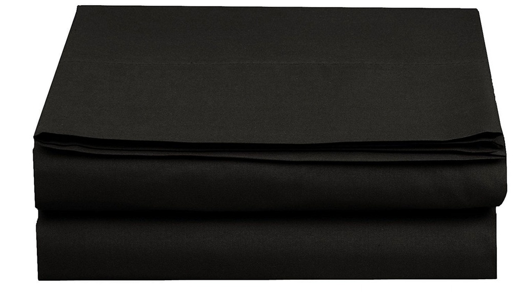 Elegant Comfort 4 Piece Fitted Sheet Polyester Queen Black 1500 Thread Count