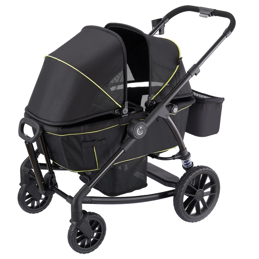 Pamo Babe Unisex 2-Seat Wagon Stroller Folding Stroller with Adjustable Canopy, 6 Months - 5 Years Old