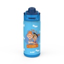 Zak Designs Lincoln 14Oz Stainless Steel Double Wall Insulated Water Bottle with Leak-Proof Design, BPA Free Reusable, Convenient Carry Handle for Travel, Blippi