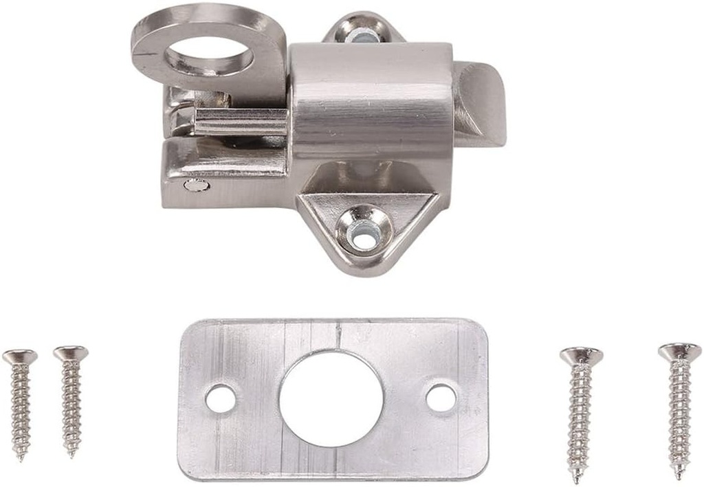 Fanlight Window Catch,Zinc Alloy Window Gate Security Pull Spring Bounce Door Bolt Lock with Flush Keep&Mounting Screws