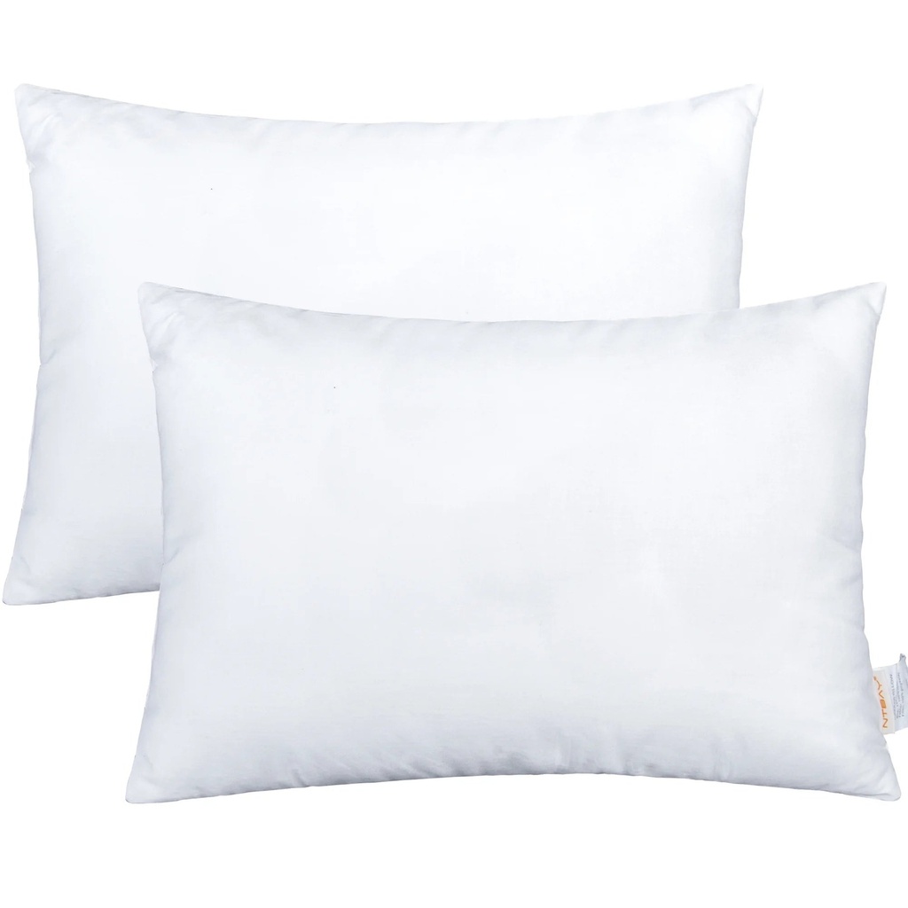 Ntbay 2 Pack Cotton down Alternative Soft and Breathable Toddler Pillows, Easy Care Travel Small Pillows for Sleeping, Ideal for Daycare, Crib, Cot, 13" X 18"