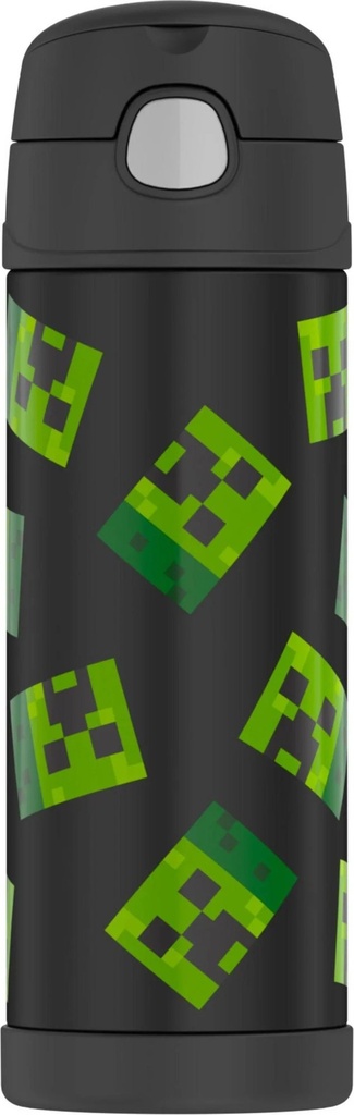 Thermos Stainless Steel Funtainer Water Bottle with Chug Spout, Minecraft, 16 Fluid Ounces