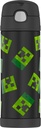 Thermos Stainless Steel Funtainer Water Bottle with Chug Spout, Minecraft, 16 Fluid Ounces