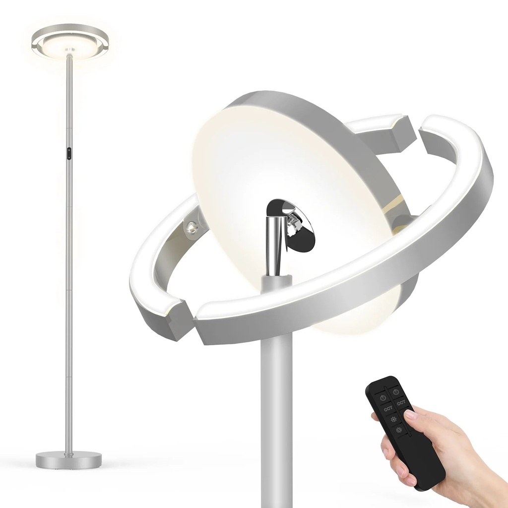Floor Lamp LED FIMEI Modern Floor Lamp for Living Room Dimmable, 3 Color Temperature, Gray