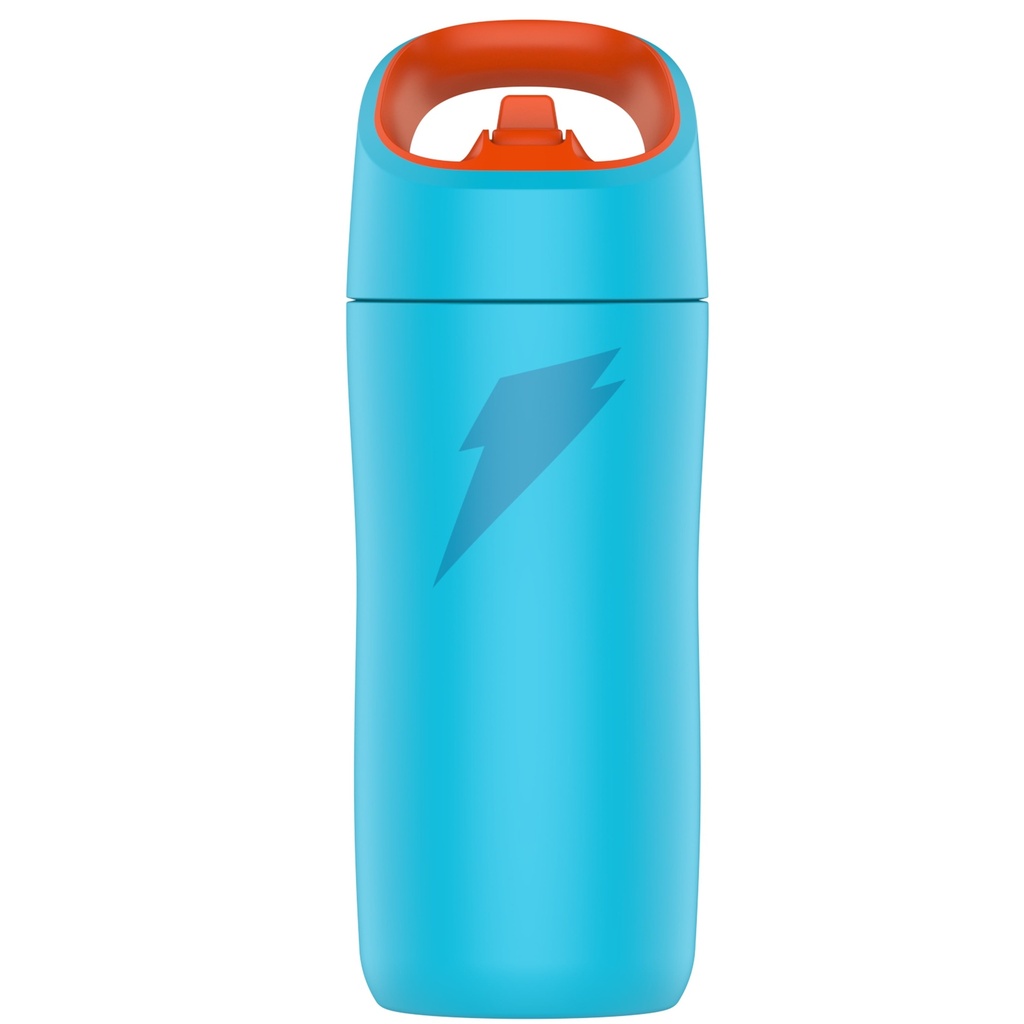Gatorade Kid'S Rookie Blue Water Bottle with Straw Cap, 12Oz Stainless Steel