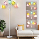 NATYSWAN Medusa LED Floor Lamp, Multi Head Modern Tall Lamp with Adjustable Gooseneck Standing Lamps Led Tall Lamp for Living Room Bedroom Kids Room Office 6 Color Lampshades Bulb Not Included