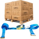 US Cargo Control E-Track Ratchet Straps (640 Pack) 2 Inch X 20 Foot Heavy Duty Blue E-Track Straps with Spring E-Fittings, 1,467 Lbs. Working Load, Logistic Ratchet E Track Straps for Cargo Vans