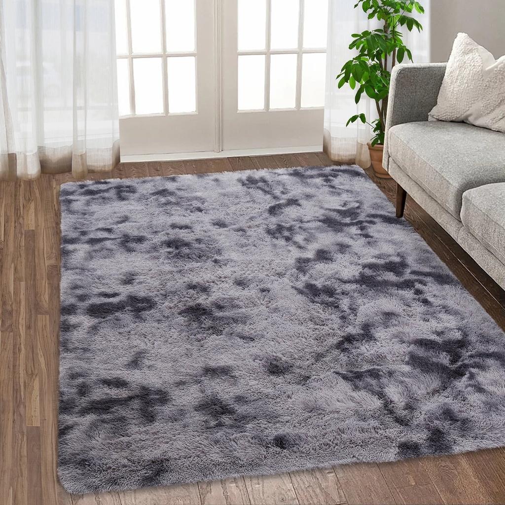 Glowsol 8'X10' Area Rug Extra Large Shag Fluffy Soft Rug Carpets Fuzzy Non-Skid Furry Plush Area Rugs for Living Room Bedroom, Dark Gray