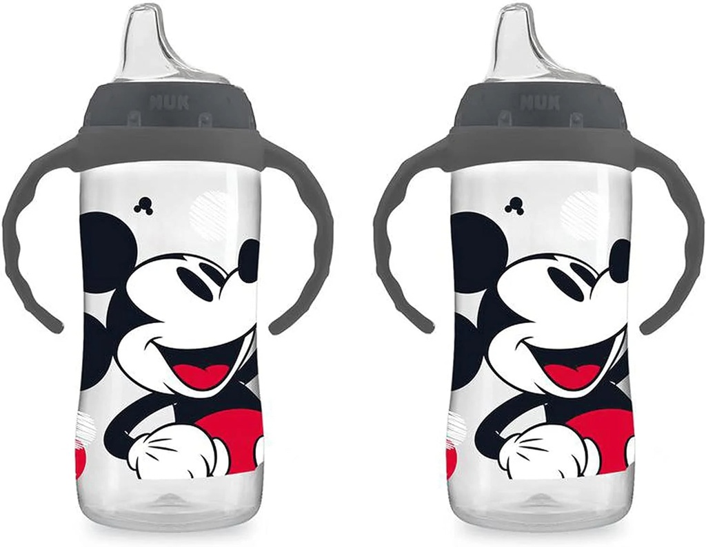 NUK Mickey Mouse Learner Cup, 10 Oz Soft Spout Sippy Cup, 2 Pack, 8+ Months