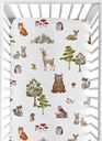 Watercolor Woodland Forest Animals Fitted Crib Sheet Boy Girl Gender Neutral Unisex by Sweet Jojo Designs