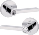 Kwikset 740HFLRDT-26S 740HFLRDT-S Halifax Single Cylinder Keyed Entry Door Lever Set with round Rose
