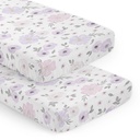 Watercolor Floral Lavender and Grey 2 Pack Fitted Crib Sheet Girl by Sweet Jojo Designs