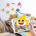 Baby Shark Family Wall Decals - Baby Shark Wall Decals with 3D Augmented Reality Interaction - Baby Shark Room Decor