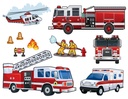 Realistic Fire Engine Truck Wall Decals -Boys Room Wall Decor Stickers, Kids Rooms (11) Decals from 1" - 11"