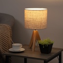 DEWENWILS Small Bedside Table Lamp, Wood Tripod Nightstand Lamp for Bedroom, Console Table, Dresser, Fireplace Decoration, Home Office -14.2 Inches
