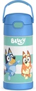 THERMOS FUNTAINER 12 Ounce Stainless Steel Vacuum Insulated Kids Straw Bottle, Bluey
