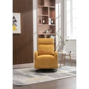 Upholstered Swivel Glider Rocking Chair for Nursery One Left Bag Yellow