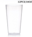 Trianu 12Pcs Clear Plastic Tumblers, 18Oz Plastic Drinking Glasses, Drinking Cups for Kitchen, Plastic Glasses Cup Set, BPA Free